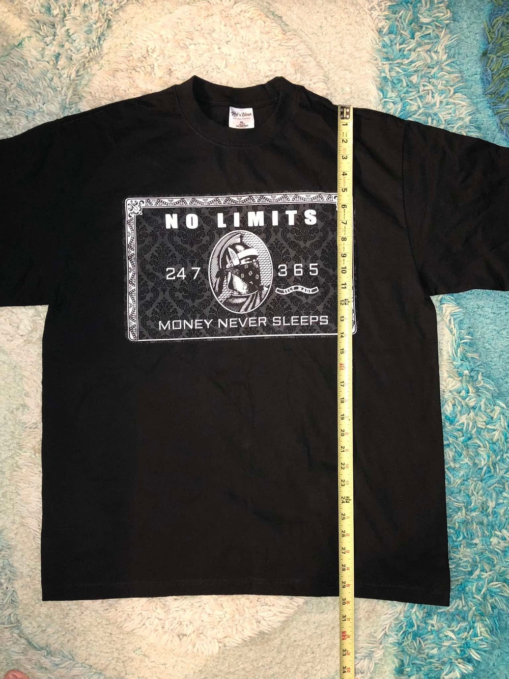 Shaka Wear No Limits "Money Never Sleeps" Black Graphic Tee - Men - Picture 3 of 4